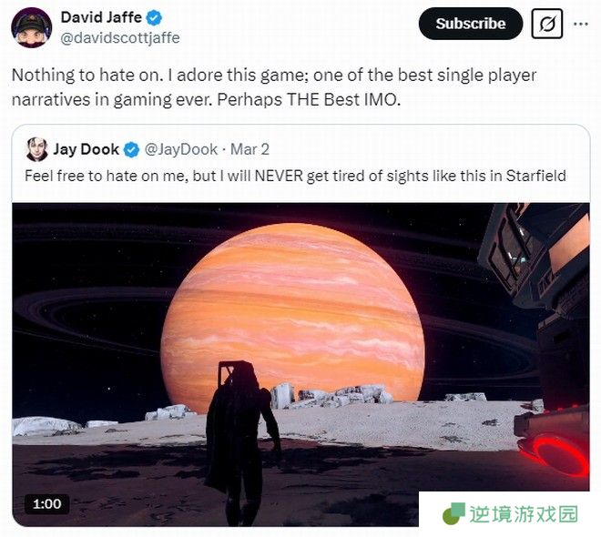 战神之父认为：《星空》是最佳单机叙事游戏！