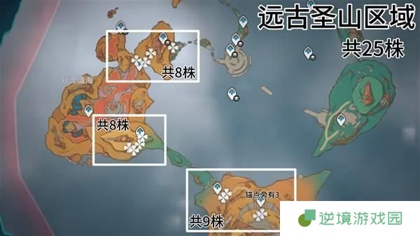 原神全部云岩裂叶采集路线图一览
