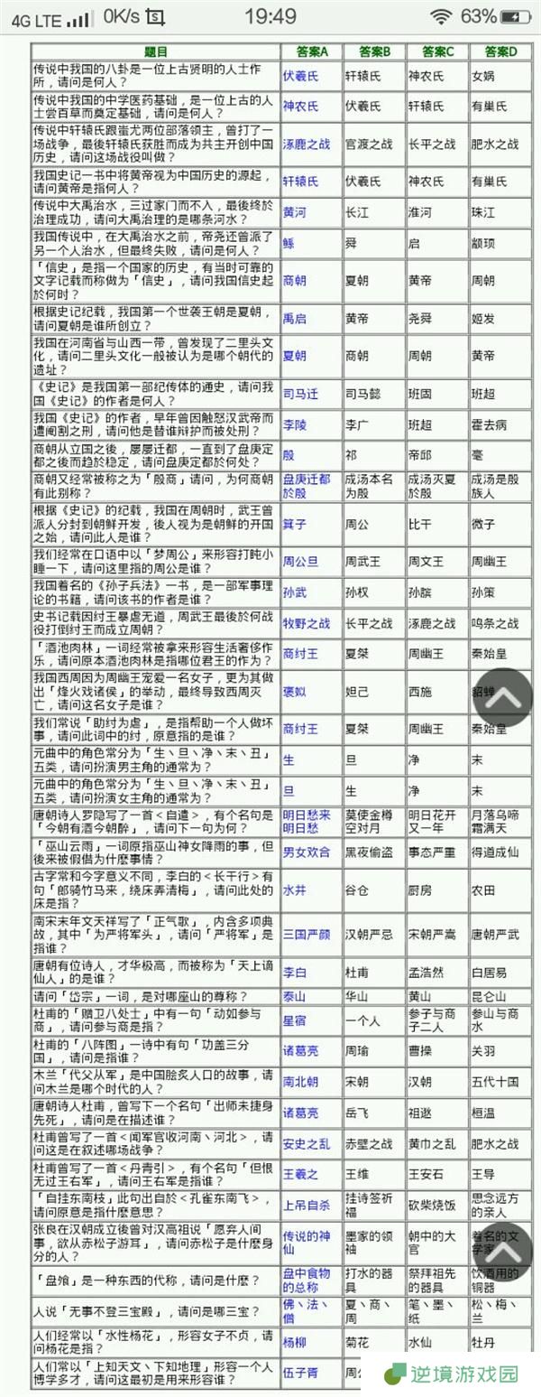 侠客风云传少年英雄会答案大全