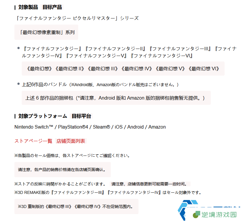 经典重生引爆怀旧狂潮！最终幻想1-6像素复刻版全球销量突破500万
