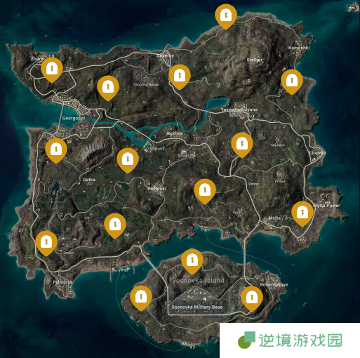 绝地求生密室位置地图一览