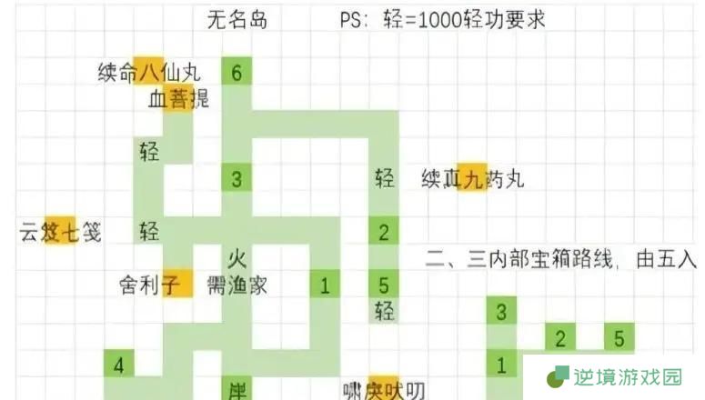 大江湖之苍龙与白鸟无名岛地图收集攻略